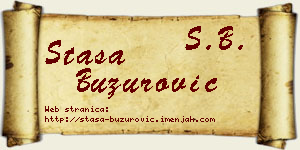 Staša Buzurović vizit kartica